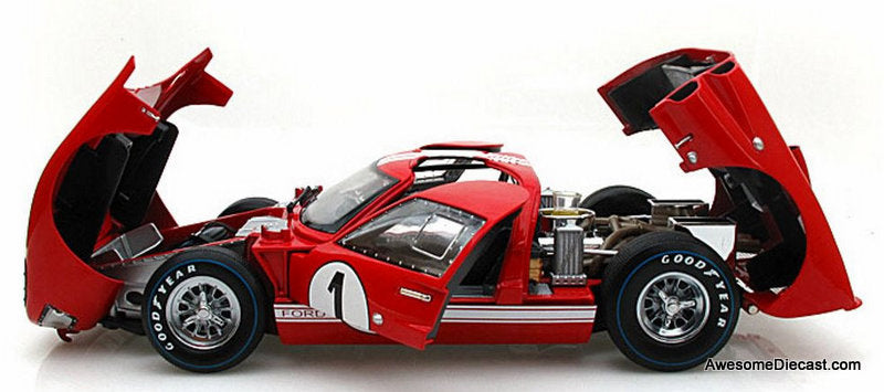 1966 Ford GT40 Mk II, Red #1 1:18 Diecast Model Car by Shelby Collectibles