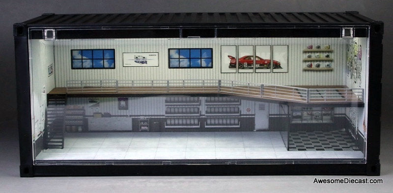Container Showroom & Workshop w/Lighting 1:64 Diorama by MoreArt
