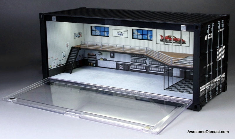 Container Showroom & Workshop w/Lighting 1:64 Diorama by MoreArt