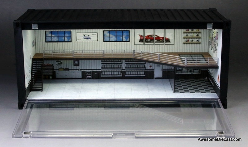 Container Showroom & Workshop w/Lighting 1:64 Diorama by MoreArt