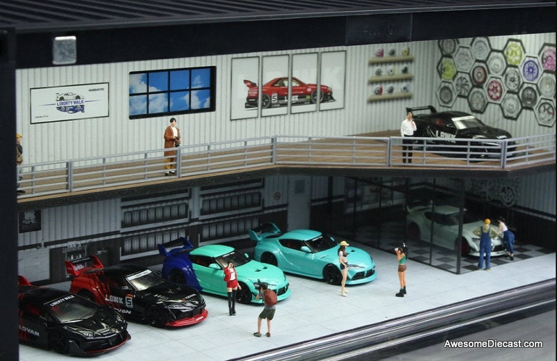 Container Showroom & Workshop w/Lighting 1:64 Diorama by MoreArt