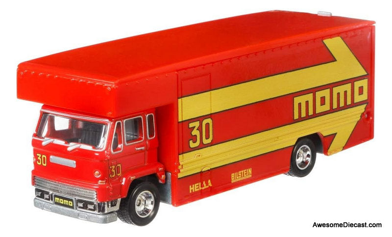 Hot Wheels Premium Team Transport MOMO Porsche 962 & Fleet Flyer Red 1:64 Diecast Model Vehicles by Hot Wheels