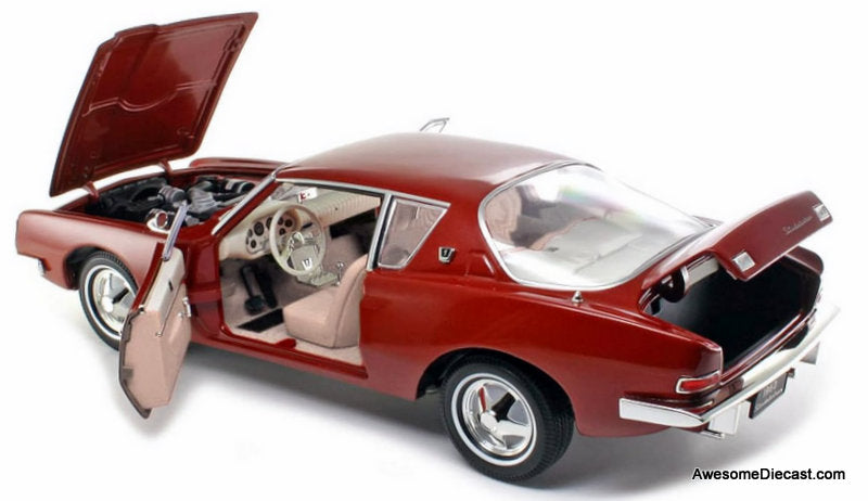 1963 Studebaker Avanti, Dark Red 1:18 Diecast Model Car by Signature Models