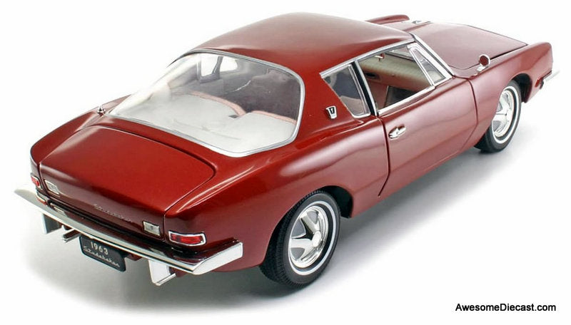 1963 Studebaker Avanti, Dark Red 1:18 Diecast Model Car by Signature Models