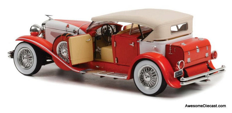 1935 Duesenberg II SJ, Red/White 1:18 Diecast Model Car by Greenlight