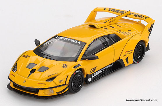 Lamborghini LB-Silhouette Works Murcielago GT Evo, Yellow 1:64 diecast Model Car by Mini Gt