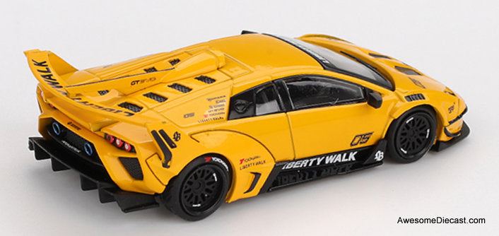 Lamborghini LB-Silhouette Works Murcielago GT Evo, Yellow 1:64 diecast Model Car by Mini Gt