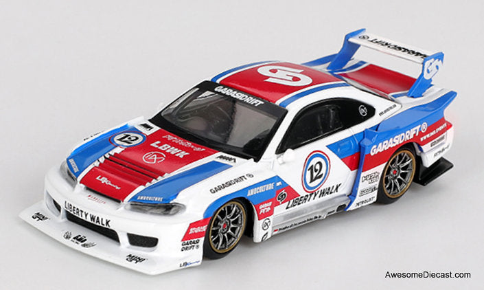 Nissan LB-Super Silhouette S15 Silvia Garasidrift x LBWK 2025 1:64 Diecast Model Car by Mini GT