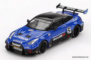 LB-Silhouette Works GT Nissan 35GT-RR Version 2, Blue 1:64 Diecast Model Car by Mini GT