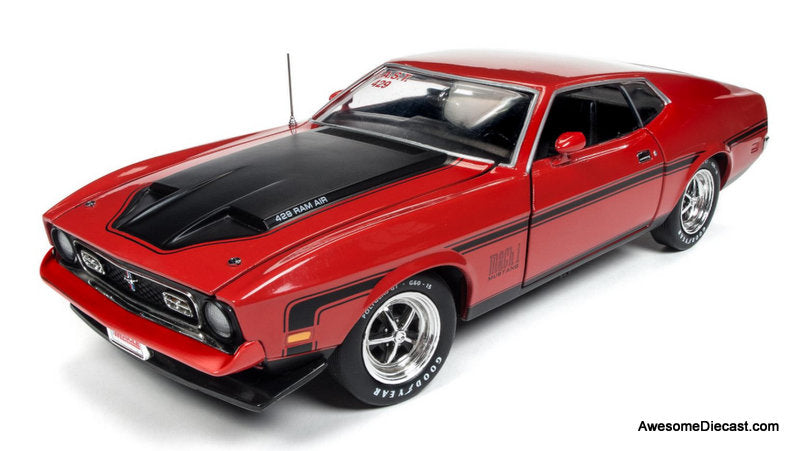 1971 Ford Mustang Mach 1, Red 1:18 Diecast Model Car by Auto World