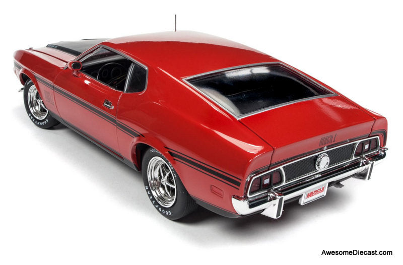 1971 Ford Mustang Mach 1, Red 1:18 Diecast Model Car by Auto World