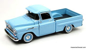 1958 Chevrolet Apache Pick-Up Truck, Light Blue 1:24 Diecast Model Truck by Motormax