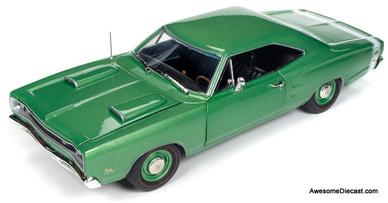 1969 Dodge Super Bee, Metallic Green 1:18 Diecast Model Car by Auto World