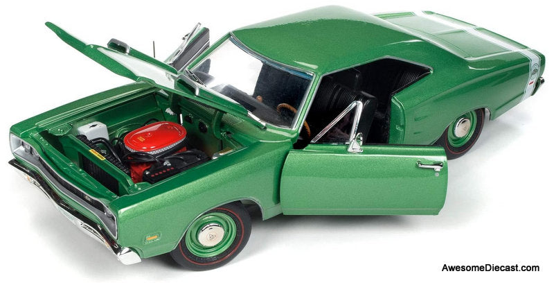 1969 Dodge Super Bee, Metallic Green 1:18 Diecast Model Car by Auto World