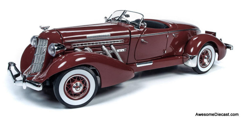 1935 Auburn 851 Speedster, Burgundy 1:18 Diecast Model Car by Auto World