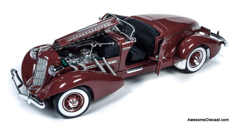 1935 Auburn 851 Speedster, Burgundy 1:18 Diecast Model Car by Auto World