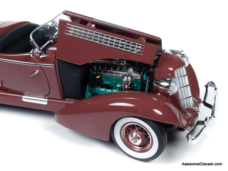 1935 Auburn 851 Speedster, Burgundy 1:18 Diecast Model Car by Auto World