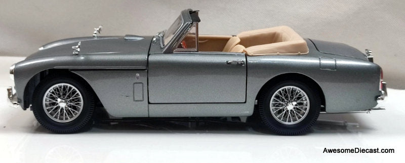 1958 Aston Martin DB2-4 Mark III Convertible, Silver 1:18 Diecast Model Car by American Mint