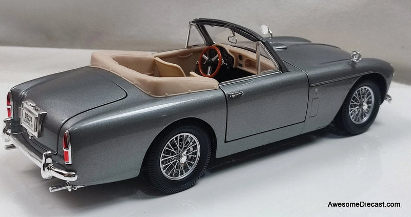 1958 Aston Martin DB2-4 Mark III Convertible, Silver 1:18 Diecast Model Car by American Mint