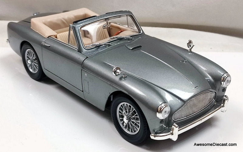 1958 Aston Martin DB2-4 Mark III Convertible, Silver 1:18 Diecast Model Car by American Mint