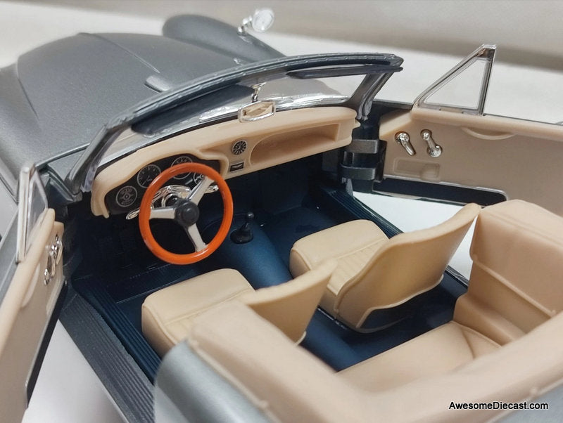 1958 Aston Martin DB2-4 Mark III Convertible, Silver 1:18 Diecast Model Car by American Mint