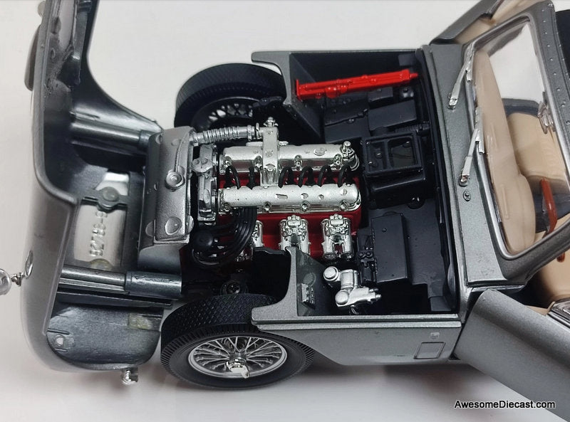 1958 Aston Martin DB2-4 Mark III Convertible, Silver 1:18 Diecast Model Car by American Mint