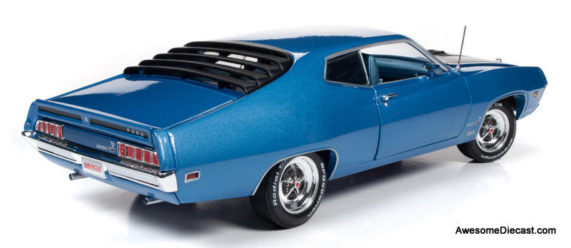 1970 Ford Torino Cobra, Metallic Blue 1:18 Diecast Model Car by Auto World