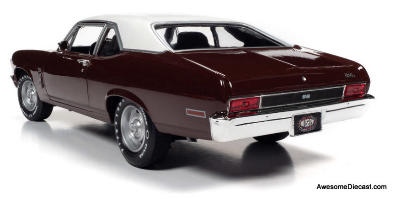 1970 Chevrolet Nova SS 396, Maroon w/White Roof 1:18 Diecast Model Car by Auto World