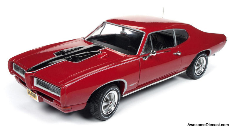 1968 Pontiac GTO Royal Bobcat, Solar Red/Black 1:18 Diecast Model Car by Auto World