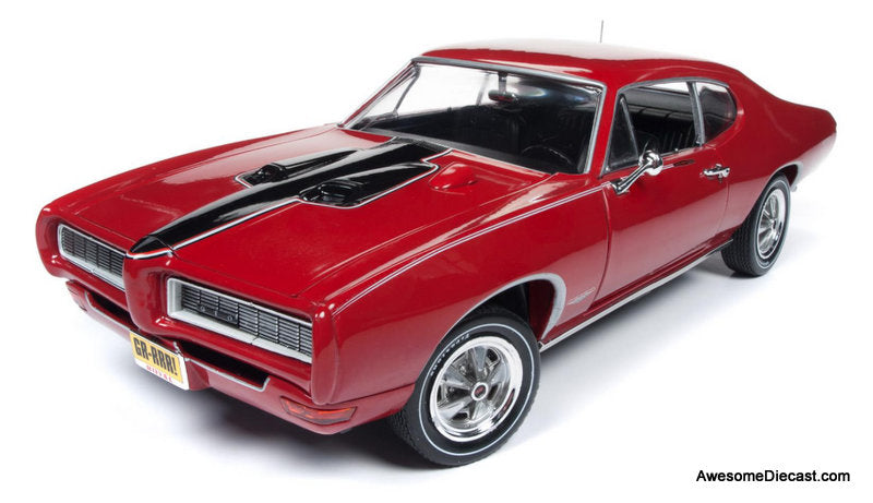 1968 Pontiac GTO Royal Bobcat, Solar Red/Black 1:18 Diecast Model Car by Auto World