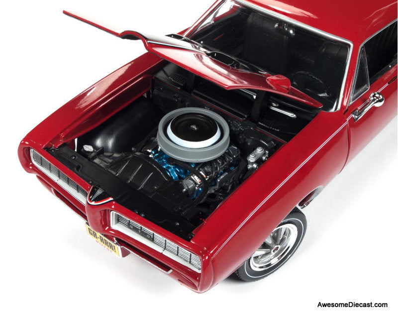 1968 Pontiac GTO Royal Bobcat, Solar Red/Black 1:18 Diecast Model Car by Auto World