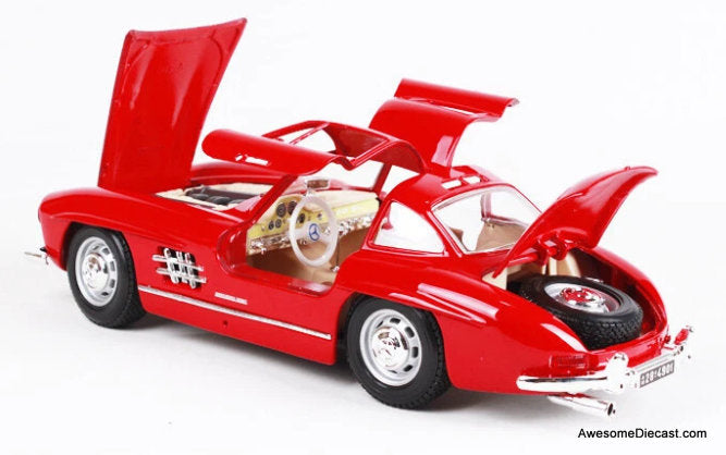 1954 Mercedes Benz 300 SL, Red 1:18 Diecast Model Car by Burago