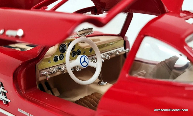 1954 Mercedes Benz 300 SL, Red 1:18 Diecast Model Car by Burago