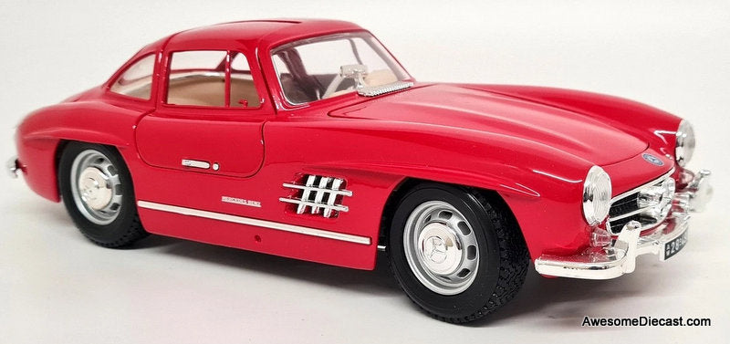 1954 Mercedes Benz 300 SL, Red 1:18 Diecast Model Car by Burago