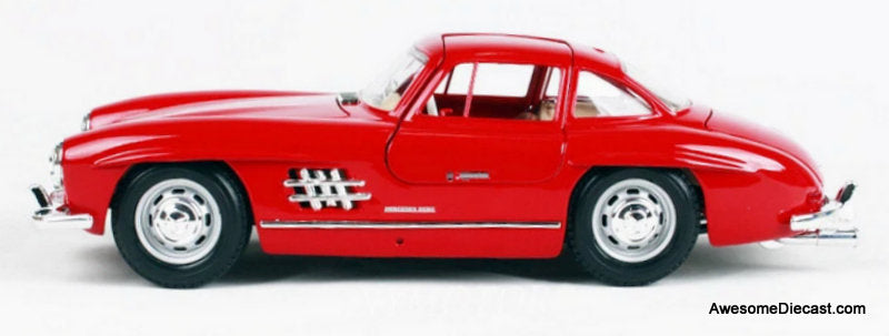 1954 Mercedes Benz 300 SL, Red 1:18 Diecast Model Car by Burago