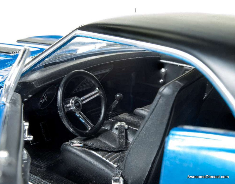 1967 Chevrolet Chevelle SS 427 "Baldwin Motion", Metallic Blue 1:18 Diecast Model Car by Auto World