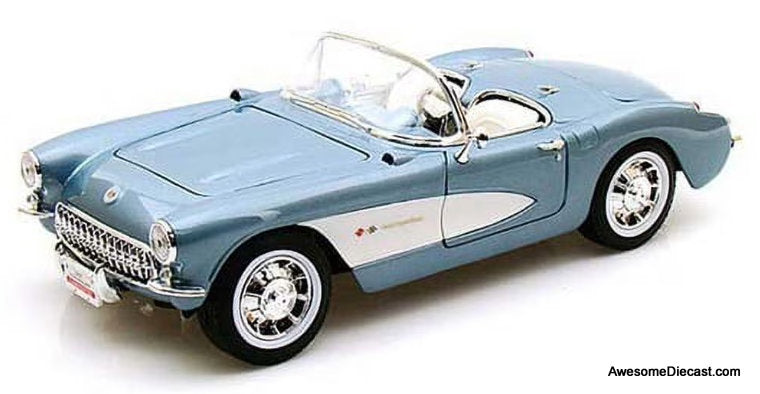 1957 Chevrolet Corvette Convertible, Metallic Blue 1:18 Diecast Model Car by Signature Models
