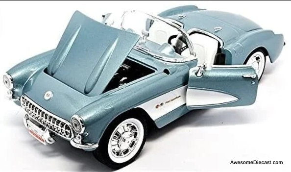 1957 Chevrolet Corvette Convertible, Metallic Blue 1:18 Diecast Model Car by Signature Models