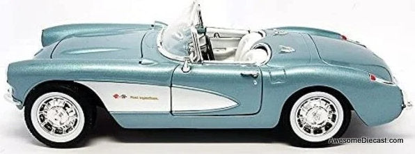 1957 Chevrolet Corvette Convertible, Metallic Blue 1:18 Diecast Model Car by Signature Models