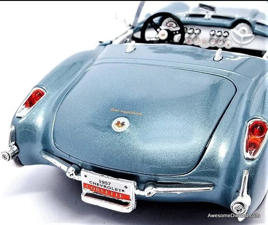 1957 Chevrolet Corvette Convertible, Metallic Blue 1:18 Diecast Model Car by Signature Models