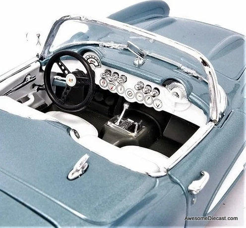 1957 Chevrolet Corvette Convertible, Metallic Blue 1:18 Diecast Model Car by Signature Models