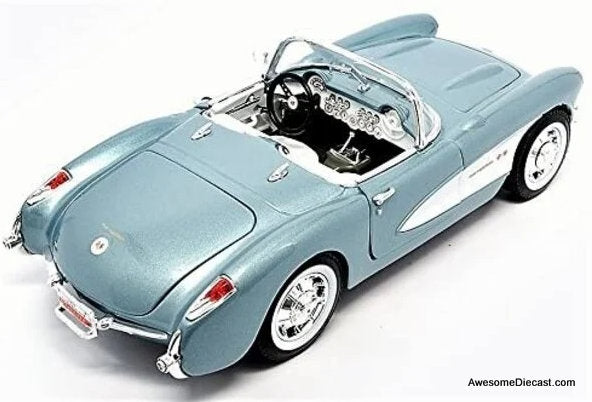 1957 Chevrolet Corvette Convertible, Metallic Blue 1:18 Diecast Model Car by Signature Models