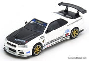 Nissan GT-R R34, White Top Secret 1:64 Diecast Model Car by Inno64