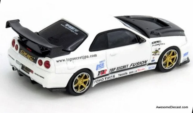 Nissan GT-R R34, White Top Secret 1:64 Diecast Model Car by Inno64