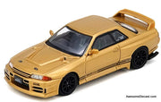 Nissan GT-R R32 (650-R) Gold Metallic Top Secret 1:64 Diecast Model Car by Inno64