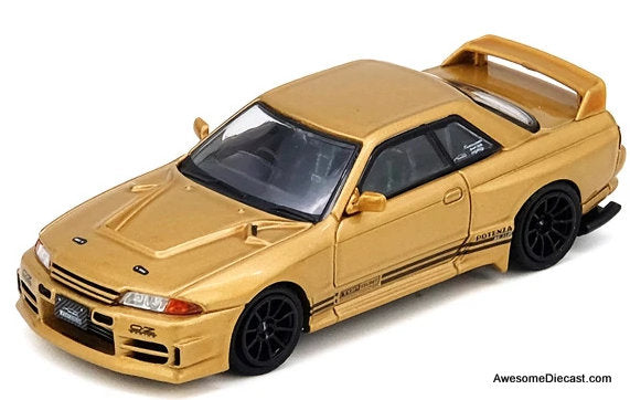 Nissan GT-R R32 (650-R) Gold Metallic Top Secret 1:64 Diecast Model Car by Inno64