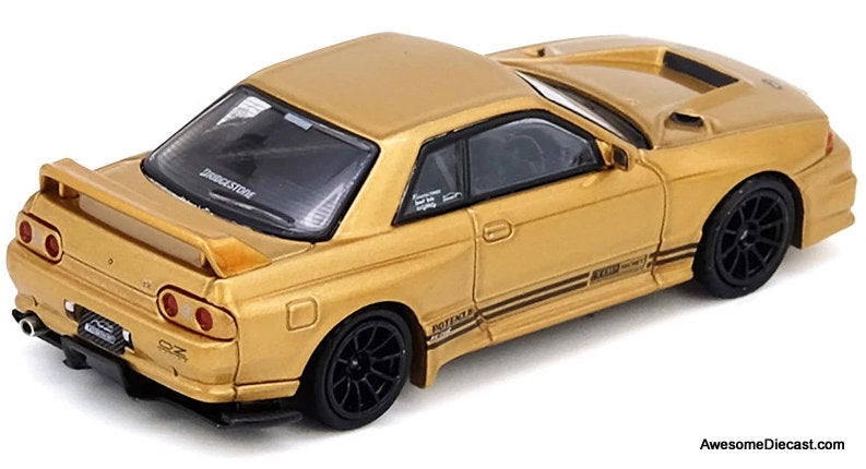 Nissan GT-R R32 (650-R) Gold Metallic Top Secret 1:64 Diecast Model Car by Inno64