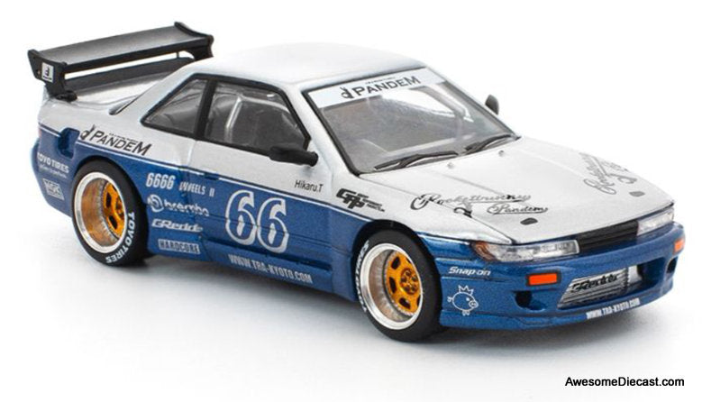 Pandem Nissan Silvia, Moontech Blue 1:64 Diecast Model car by Pop Race