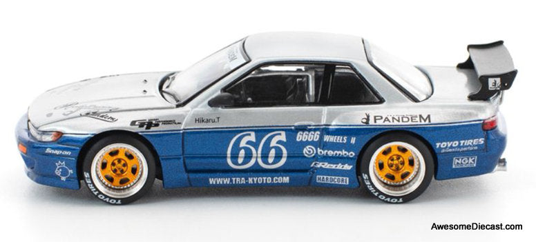 Pandem Nissan Silvia, Moontech Blue 1:64 Diecast Model car by Pop Race