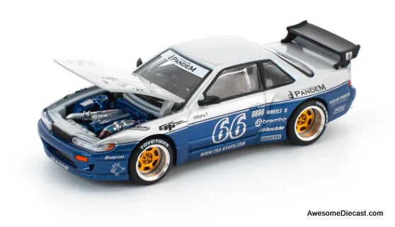 Pandem Nissan Silvia, Moontech Blue 1:64 Diecast Model car by Pop Race